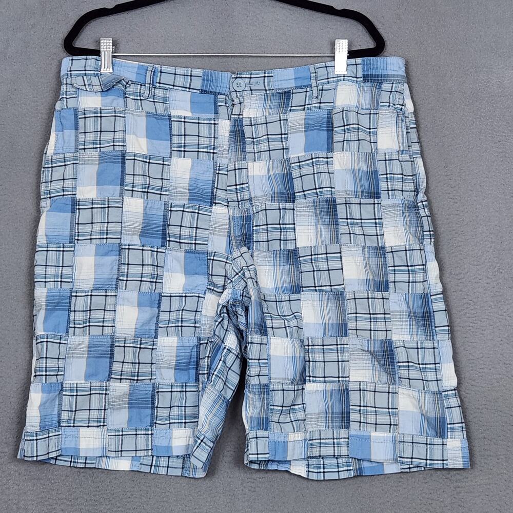CANTERBURY OF NEW ZEALAND Bermuda Shorts Mens 38 Blue Plaid 10 Inseam Beach